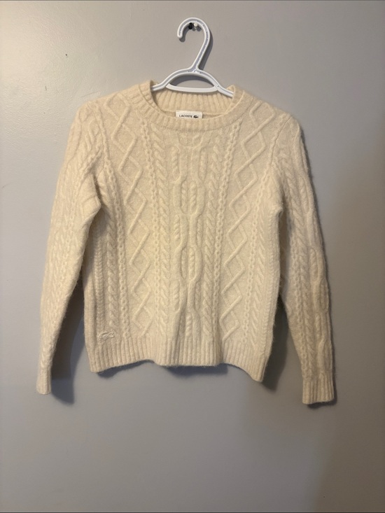 Lacoste Sweaters - Lacoste sweater in and off white size 34 wool/alpaca blend